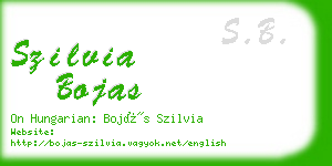 szilvia bojas business card